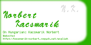 norbert kacsmarik business card